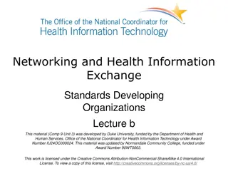 Standards Developing Organizations and Health Information Exchange