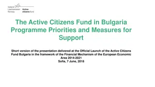 Active Citizens Fund in Bulgaria Programme - Priorities and Measures