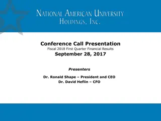 Fiscal 2018 First Quarter Financial Results Presentation