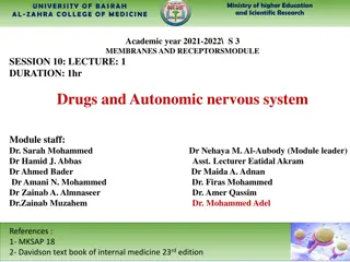 Autonomic Nervous System and Receptors