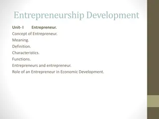 Concept of Entrepreneurship and Characteristics of an Entrepreneur