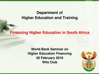 Financing Higher Education in South Africa: Insights and Policies