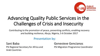 Advancing Quality Public Services in Crisis and Insecurity Challenges