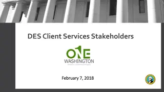 DES Client Services Stakeholders and One Washington ERP Overview