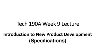 New Product Development Specifications Overview