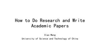 Research Writing Guidelines: Key Contribution Areas