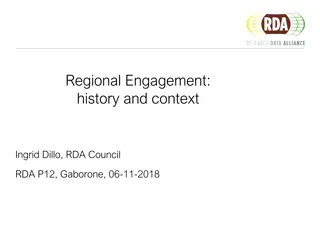 Regional Engagement: History and Context Ingrid Dillo - RDA Council