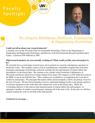 Dr. Gregory Kleinheinz - Sustainable Technology Research Focus