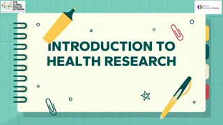 Introduction to Health Research Topics Formulation and Characteristics