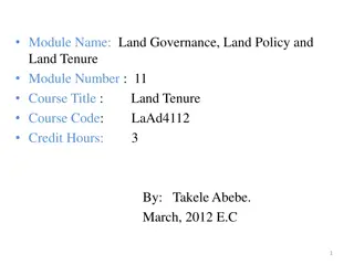 Importance of Land Tenure in Development Initiatives