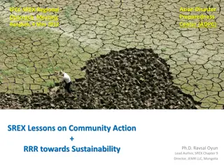 Lessons on Community Action & RRR towards Sustainability