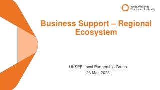 Business Support – Regional Ecosystem