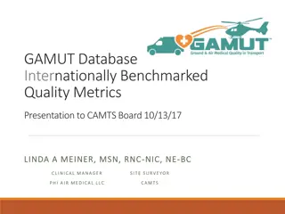 GAMUT Quality Metrics Presentation and Database Development