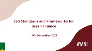 ESG Standards and Frameworks for Green Finance - 14th December 2022