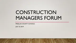Construction Managers Forum - Pinellas County Schools Agenda Overview