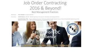 Job Order Contracting 2016 & Beyond Best Management Practices