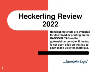 Heckerling Review 2022: Handout Materials and Webinar Pointers