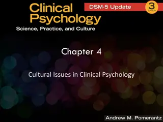 Cultural Issues in Clinical Psychology