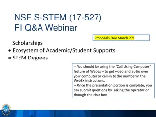 NSF S-STEM Scholarships & Academic Support Ecosystem
