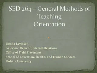 SED 264 General Methods of Teaching Orientation at Hofstra University