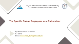 The Specific Role of Employees as a Stakeholder