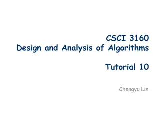 Design and Analysis of Algorithms: Tutorial 10 Overview