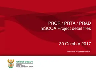 PROR, PRTA, PRAD MSCOA Project Details