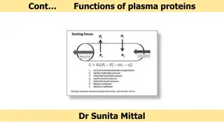 Functions of Plasma Proteins in Blood