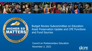 Budget Review Subcommittee on Education Asset Preservation Update