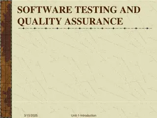Introduction to Software Testing and Quality Assurance