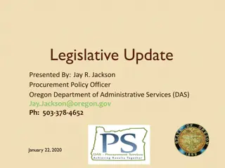 Oregon Department of Administrative Services Legislative Update