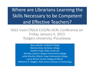 Librarians Learning Skills: Competent & Effective Teachers