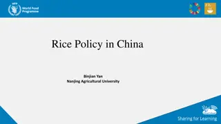 Rice Policy in China: Background and Agricultural Policies