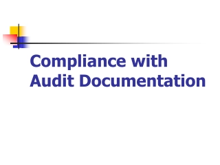 Compliance with Audit Documentation
