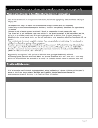 Nurse Practitioner Educational Preparation in Imaging