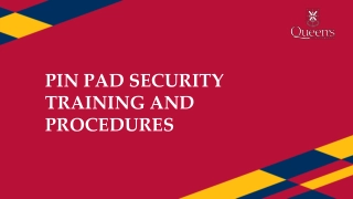 PIN Pad Security Training and Procedures