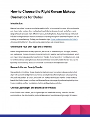 How to Choose the Right Korean Makeup Cosmetics for Dubai