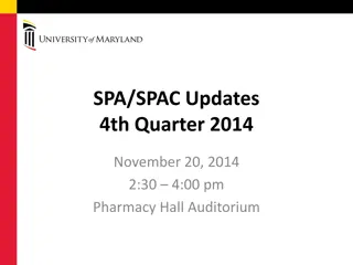 SPAC Updates 4th Quarter 2014: Organization Changes and Guidelines