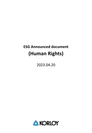 KORLOY's Human Rights Initiatives and Impact Assessment 2023