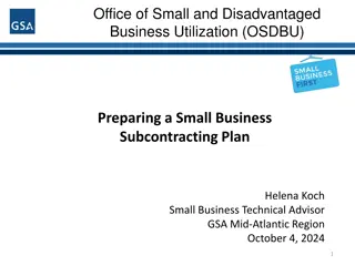 Small Business Subcontracting Plan Overview