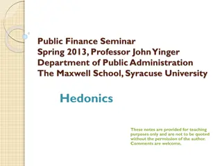 Hedonic Regressions in Public Finance