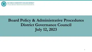District Governance Council Policies & Procedures Summary