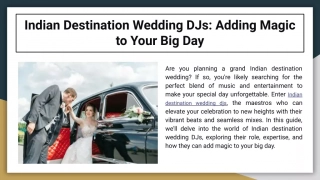 Indian destination wedding djs | Calibar