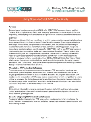 Using Grants Strategically for Contextual Analysis