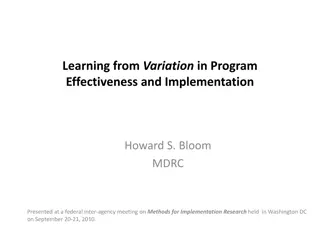 Program Effectiveness and Implementation Research