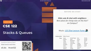 Stacks & Queues in CSE 122 Winter 2025