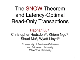 The SNOW Theorem and Latency-Optimal Read-Only Transactions