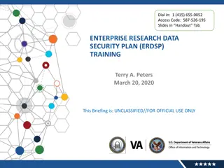 Enterprise Research Data Security Plan (ERDSP) Training Overview
