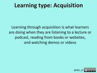 Learning Types Overview: Acquisition, Collaboration, Investigation, Discussion