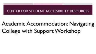 Student Accessibility Resources Workshop